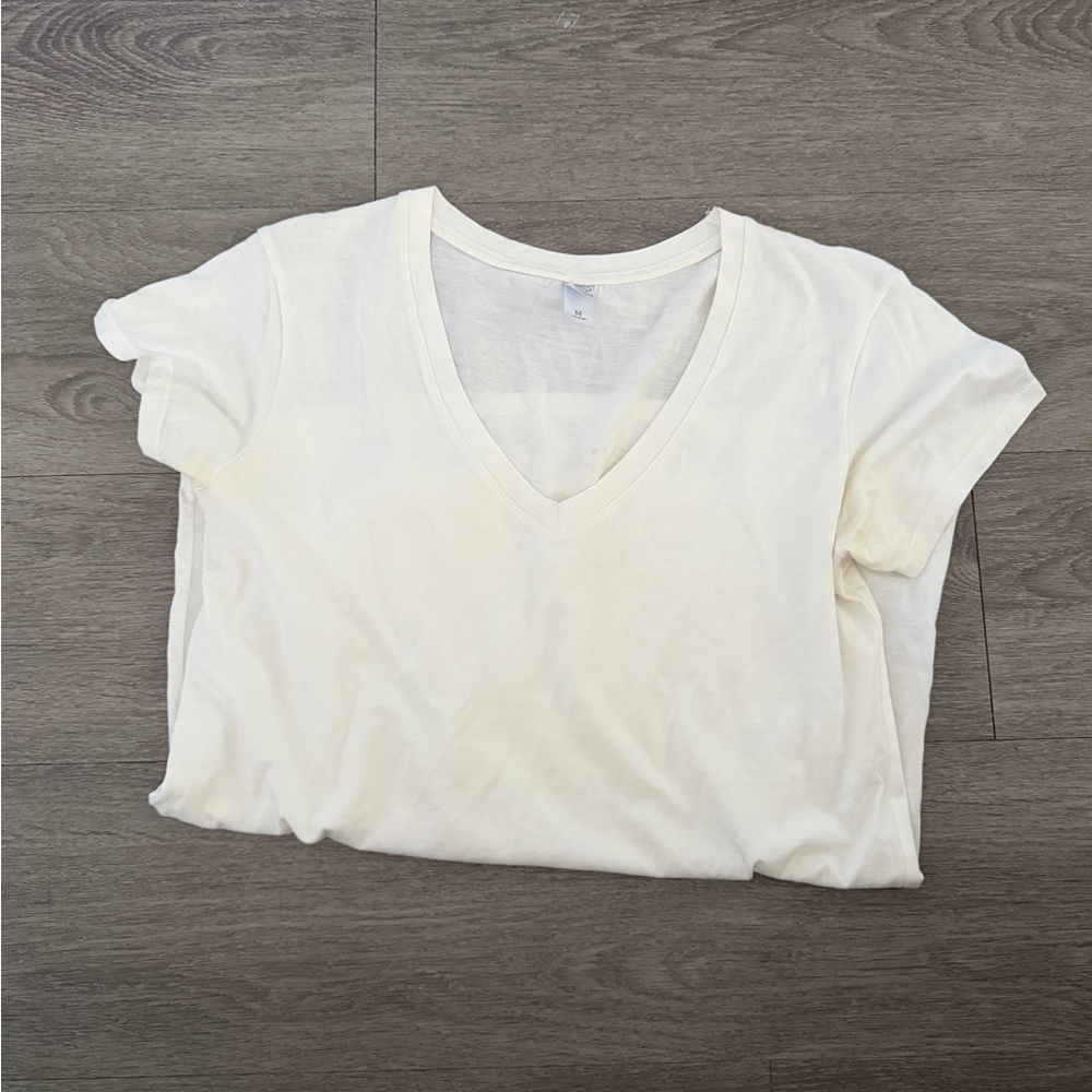 Alternative Apparel Cream V-Neck Tee